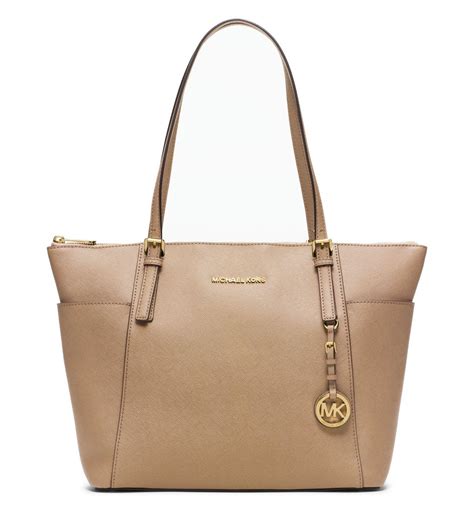 michael kors jet set large metallic leather tote|Michael Kors jet set saffiano.